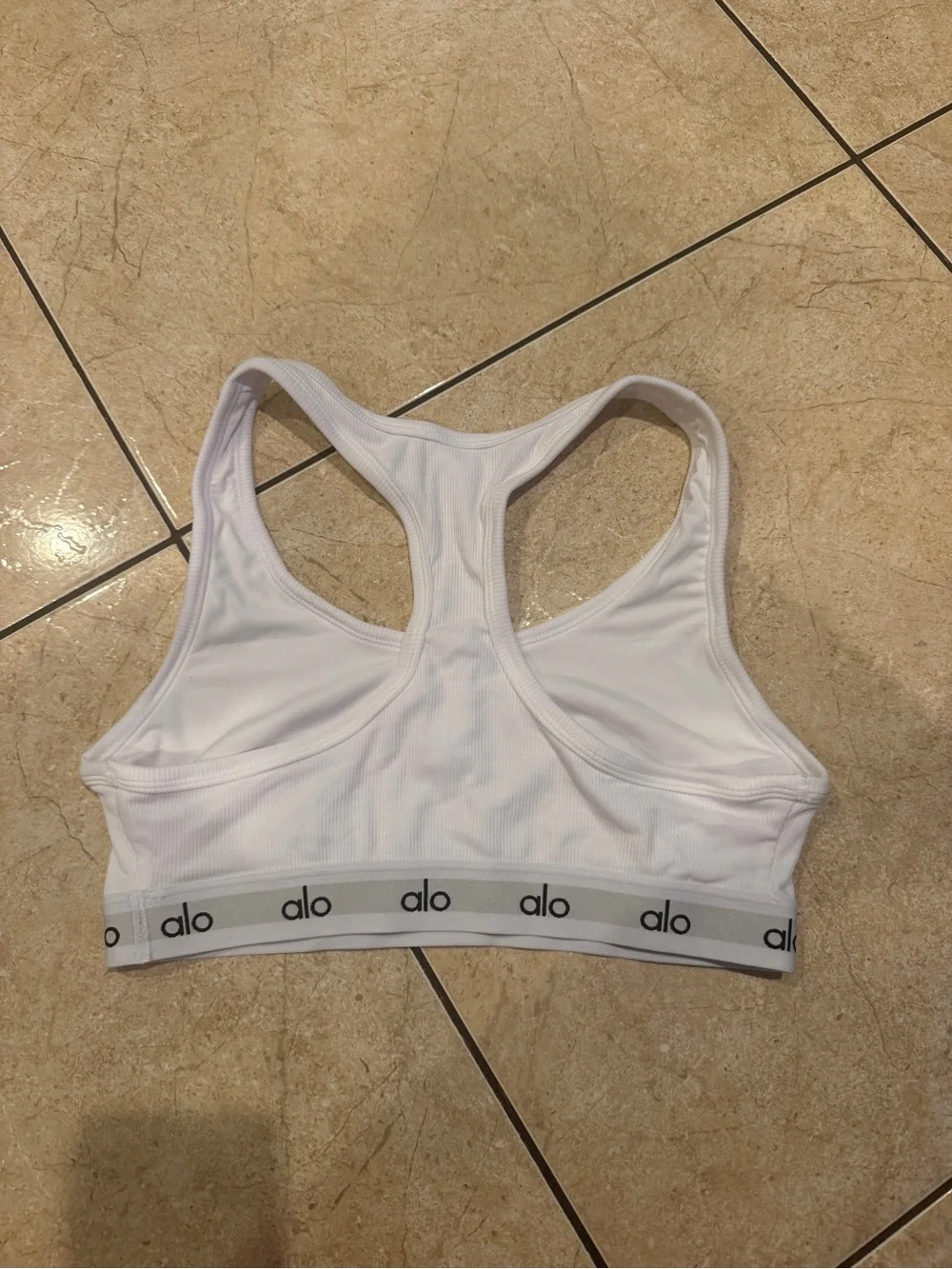 ALO Yoga Icon Ribbed Henley Bra - White